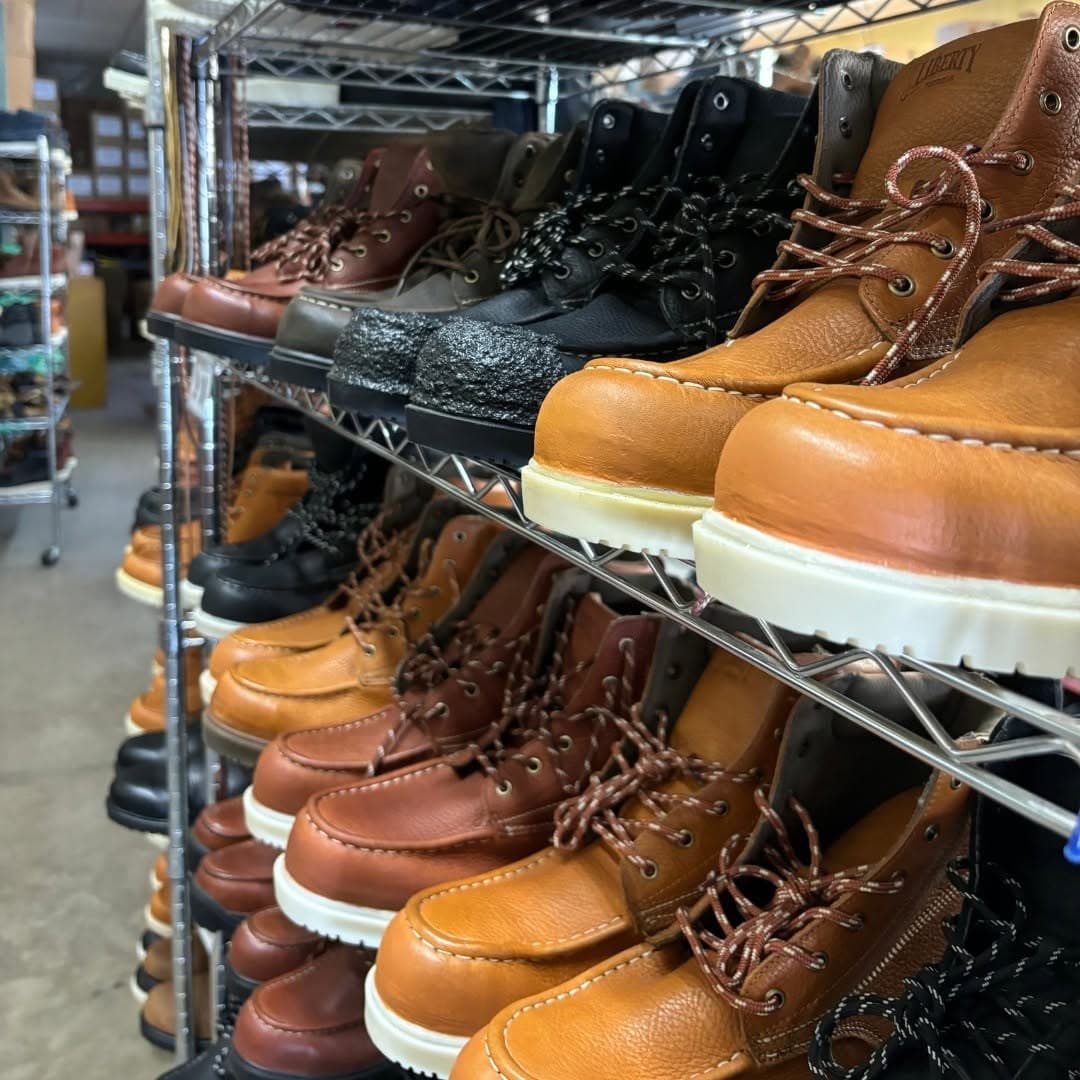 Liberty Footwear boots on factory store shelves